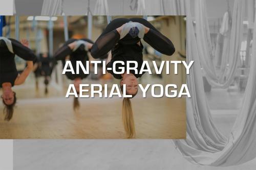 AG© Aerial Yoga - 100% suspension. Flip, swing & fly through the air without even noticing you are working out. <br><b>Click to Book!</b>