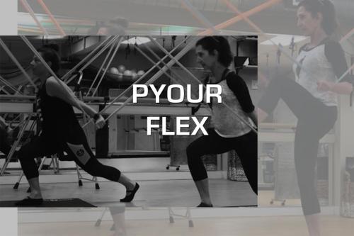 Pyour Flex - Multi directional & varied level resistance flex bands are used to challenge your stability, build core strength, lengthen and tone your muscles!*Pyour Flex Does Not Use Latex Free Bands*<br><b>Click to Book!</b>